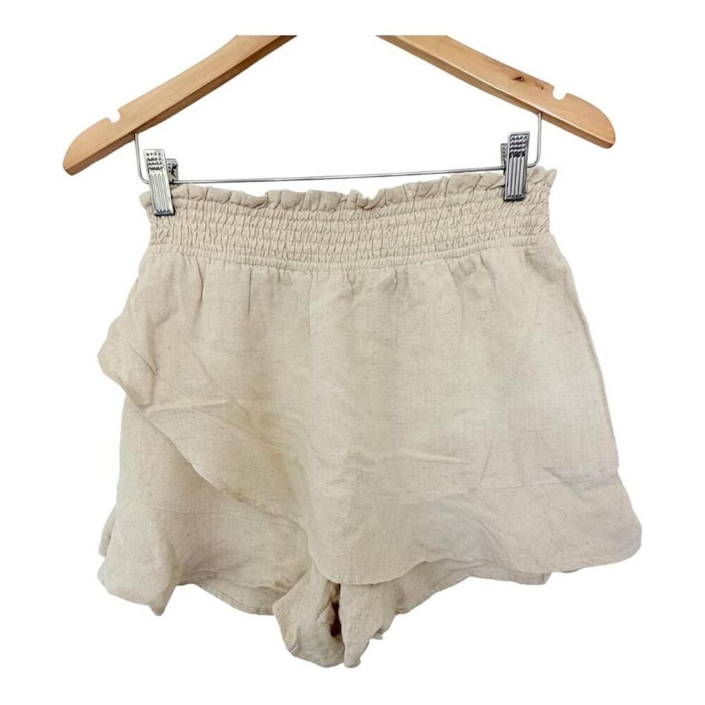 JAPNA Women's Ruffle Cream Skort Shorts Size M